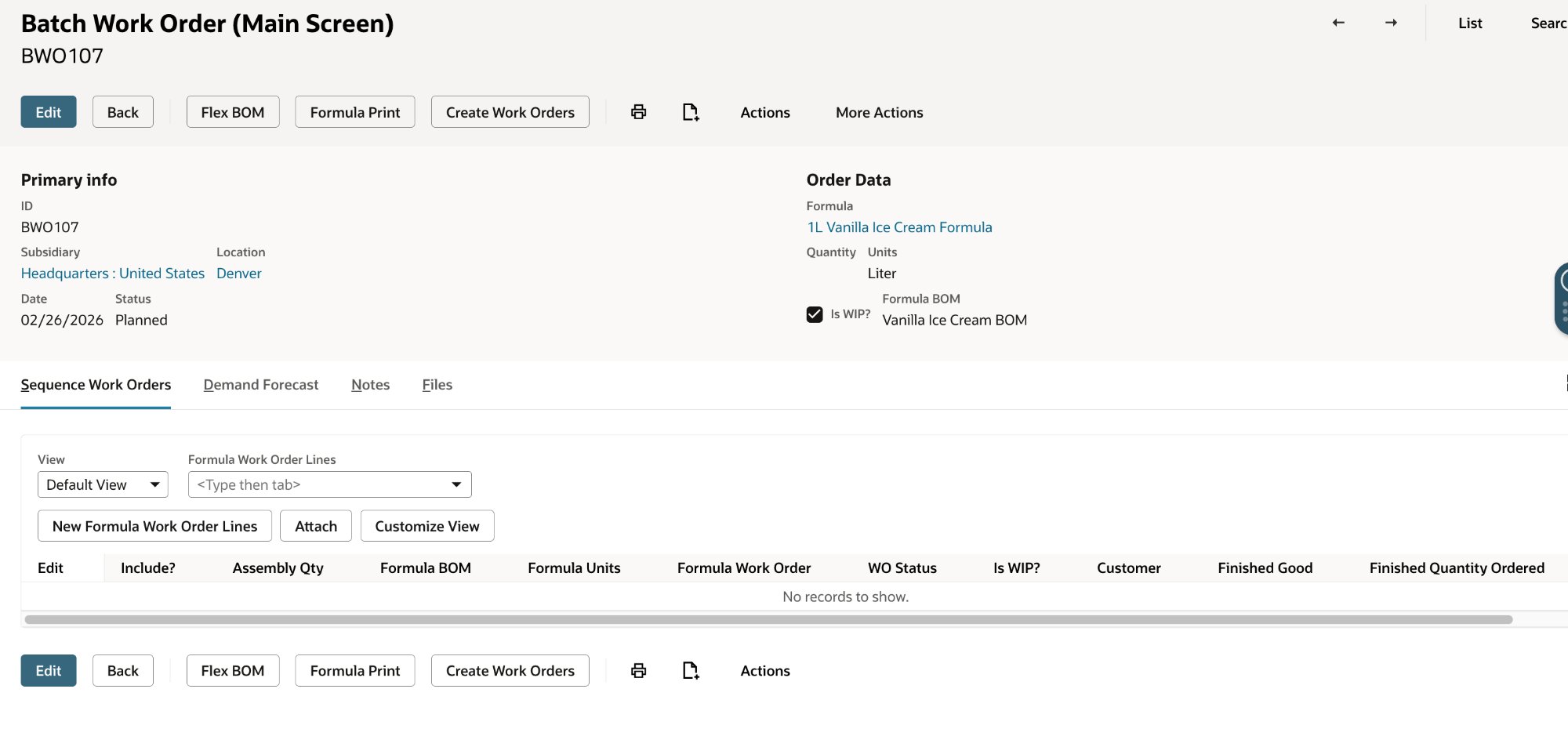 BatchWizard planned status view